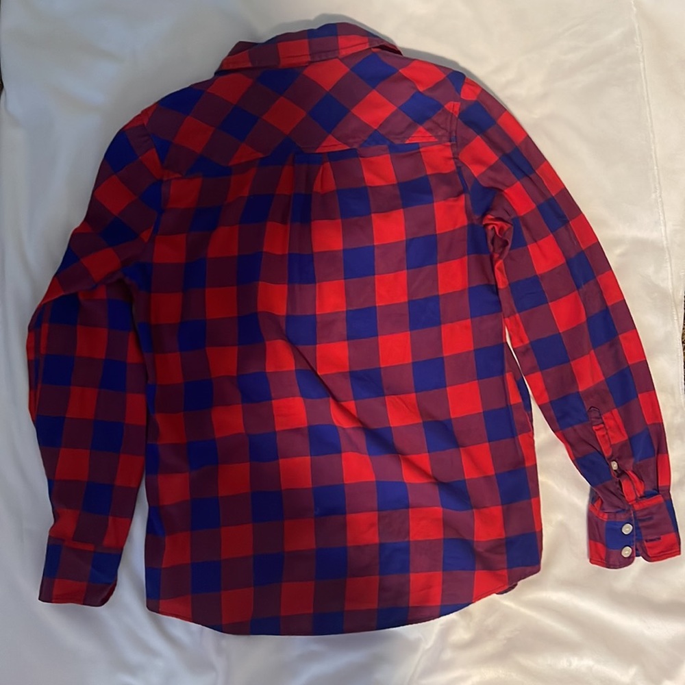 J. Crew Buffalo Plaid Boy fit Button down long sleeve shirt Womens XS - Picture 4 of 4